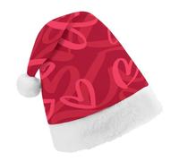 Cmagnifico Christmas Hat,Covered with Red Hearts Hat for Various Holiday Parties