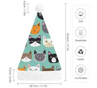 Cmagnifico Christmas Hat,Cute Cat Faces Hat for Various Holiday Parties