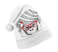 Cmagnifico Christmas Hat,Cute Monkey with Glasses Hat for Various Holiday Parties