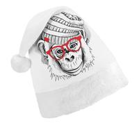Cmagnifico Christmas Hat,Cute Monkey with Glasses Hat for Various Holiday Parties