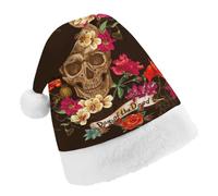 Cmagnifico Christmas Hat,Floral Sugar Skull Day of The Dead Hat for Various Holiday Parties