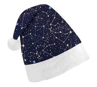 Cmagnifico Christmas Hat,Glow in The Dark Constellations Midnight Hat for Various Holiday Parties