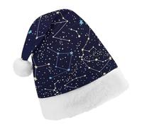 Cmagnifico Christmas Hat,Glow in The Dark Constellations Midnight Hat for Various Holiday Parties