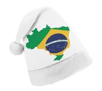 Cmagnifico Christmas Hat,Green Brazil Flag Hat for Various Holiday Parties