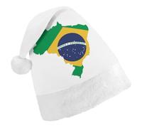 Cmagnifico Christmas Hat,Green Brazil Flag Hat for Various Holiday Parties