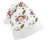 Cmagnifico Christmas Hat,Monkey Pattern Banana Hat for Various Holiday Parties