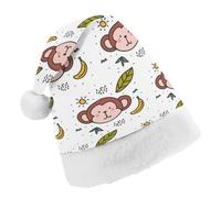 Cmagnifico Christmas Hat,Monkey Pattern Banana Hat for Various Holiday Parties