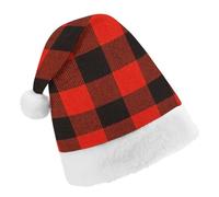Cmagnifico Christmas Hat,Red Black Buffalo Check Hat for Various Holiday Parties