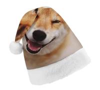 Cmagnifico Christmas Hat,Smile Shiba Inu Hat for Various Holiday Parties