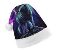 Cmagnifico Christmas Hat,Wolves Howl in The Northern Lights Hat for Various Holiday Parties