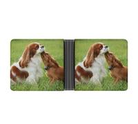 Cmagnifico Coin Pocket, Cavalier King Charles Spaniel Leather Wallet, Bifold Credit Card Leather Slim Purse