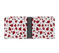 Cmagnifico Coin Pocket, Ladybugs Pattern Infinite Speckled Leather Wallet, Bifold Credit Card Leather Slim Purse