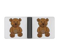 Cmagnifico Coin Pocket, Teddy Bear Leather Wallet, Bifold Credit Card Leather Slim Purse