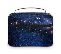 Cmagnifico Cosmetic Bag, Aurora Starry Sky Space Starry Night Sky Makeup Bag, Leather Travel Toiletry Bag for Women