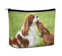 Cmagnifico Cosmetic Bag, Cavalier King Charles Spaniel Makeup Bag, Portable Toiletry Bag with Zipper for Daily Use, Travel