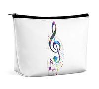 Cmagnifico Cosmetic Bag, Colorful Music Notes Makeup Bag, Portable Toiletry Bag with Zipper for Daily Use, Travel