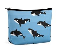 Cmagnifico Cosmetic Bag, Cute Killer Whale Makeup Bag, Portable Toiletry Bag with Zipper for Daily Use, Travel