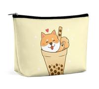 Cmagnifico Cosmetic Bag, Cute Shiba Inu Makeup Bag, Portable Toiletry Bag with Zipper for Daily Use, Travel