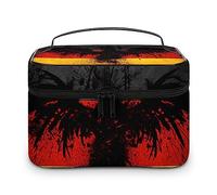 Cmagnifico Cosmetic Bag, Germany Flag Eagle Makeup Bag, Leather Travel Toiletry Bag for Women