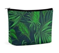 Cmagnifico Cosmetic Bag, Green Tropical Jungle Plant Makeup Bag, Portable Toiletry Bag with Zipper for Daily Use, Travel