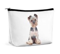 Cmagnifico Cosmetic Bag, Yorkshire Terrier Makeup Bag, Portable Toiletry Bag with Zipper for Daily Use, Travel