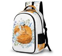 Cmagnifico Daypack, Watercolor Foxes Backpack, Rucksack with Pockets for Hiking Camping Travel