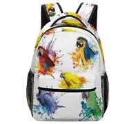 Cmagnifico Durable Oxford Cloth Casual Daypack, 3D Watercolor Parrot Backpack, College Bag for Boys, Girls, Travel, Sports