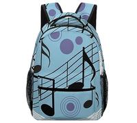 Cmagnifico Durable Oxford Cloth Casual Daypack, Polka Dot Music Note Backpack, College Bag for Boys, Girls, Travel, Sports