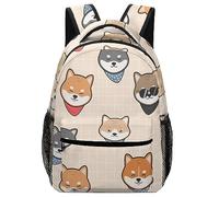 Cmagnifico Durable Oxford Cloth Casual Daypack, Shiba Inu Dog Pattern Backpack, College Bag for Boys, Girls, Travel, Sports