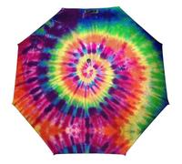 Cmagnifico Folding Umbrella, Colorful Bright Tie-Dye Umbrella, Travel Umbrella for Windproof, Rainproof
