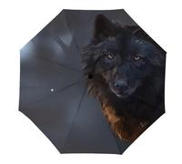Cmagnifico Folding Umbrella, Fantasy Wolf Umbrella, Travel Umbrella for Windproof, Rainproof