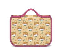 Cmagnifico Hanging Wash Bag, Cute Shiba Inu Toiletry Bag, Waterproof Makeup Bag for Travel, Business, Vacation