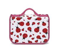 Cmagnifico Hanging Wash Bag, Ladybugs Pattern Infinite Speckled Toiletry Bag, Waterproof Makeup Bag for Travel, Business, Vacation