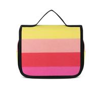 Cmagnifico Hanging Wash Bag, Rainbow Colored Horizontal Striped Lines Toiletry Bag, Makeup Bag for Travel, Business, Vacation