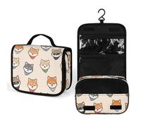 Cmagnifico Hanging Wash Bag, Shiba Inu Dog Pattern Toiletry Bag, Makeup Bag for Travel, Business, Vacation