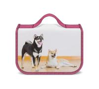 Cmagnifico Hanging Wash Bag, Shiba Inu Dog Toiletry Bag, Waterproof Makeup Bag for Travel, Business, Vacation