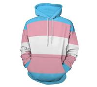 Cmagnifico Hooded Sweatshirt, Transgender Flag Hoodie, Fashion Hoodie with Pocket for Men, Women