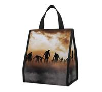 Cmagnifico Large Foldable Waterproof Insulated Lunch Bag, Zombies Dead Men Walking Body at Night Lunch Bag, Tote Lunch Bag for Work, Picnic, Travel