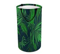 Cmagnifico Laundry Hamper, Green Tropical Jungle Plant Laundry Basket, Large Washing Basket with Handle