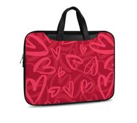 Cmagnifico Leather Laptop Case, Covered with Red Hearts Laptop Sleeves
