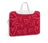 Cmagnifico Leather Laptop Case, Covered with Red Hearts Laptop Sleeves