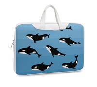 Cmagnifico Leather Laptop Case, Cute Killer Whale Laptop Sleeves