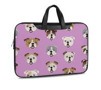 Cmagnifico Leather Laptop Case, Funny English Bulldog Laptop Sleeves
