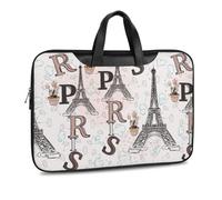 Cmagnifico Leather Laptop Case, Paris Eiffel Tower Floral Laptop Sleeves