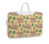 Cmagnifico Leather Laptop Case, Sloth Banana Pineapple Laptop Sleeves