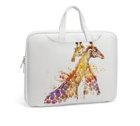 Cmagnifico Leather Laptop Case, Watercolor Giraffes Laptop Sleeves