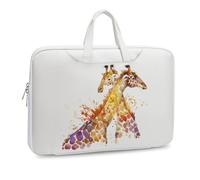 Cmagnifico Leather Laptop Case, Watercolor Giraffes Laptop Sleeves