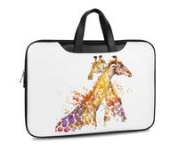 Cmagnifico Leather Laptop Case, Watercolor Giraffes Laptop Sleeves