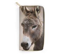 Cmagnifico Leather Wallet, Donkey Cute, Small Size and Large Capacity, Easy to Carry