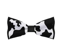 Cmagnifico Men's Pre-Tied Bow Tie, Black Cow Print Bow Tie, Adjustable Neck Bowtie for Parties